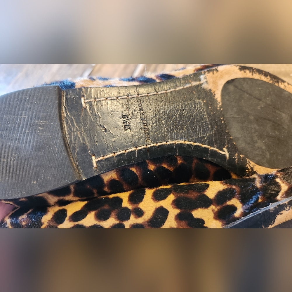 Tory Burch MULTI-LOGO LEOPARD ELASTIC BALLET FLATS Size 5.5 - Picture 12 of 14